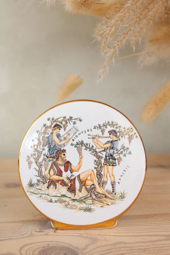 Greek Style Round Plaque Vase